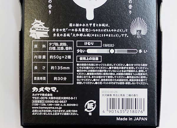 豊臣兄弟線香の成分